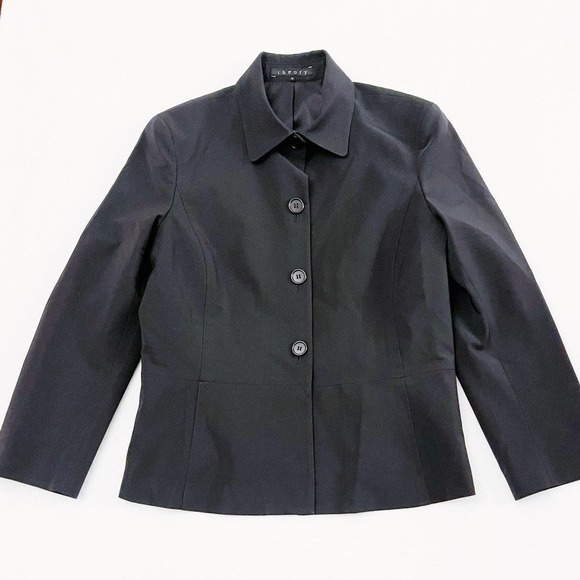 Theory Black Button Down Blazer Jacket with Collar SZ12 - Picture 11 of 11